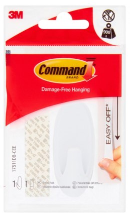 Hak wielokrotnego użytku COMMAND_ Basic (17511DB-CEE HAK), z metalowym uchwytem, średni, biały Command 3M