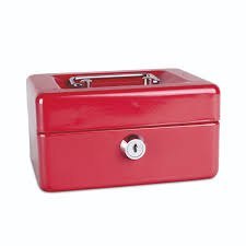 Kasetka na pieniądze czerwona DONAU mała 152x115x80mm 5231001PL-04 Donau