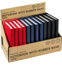 Notatnik z gumką A6/80 kartek, 80g/kratka, mix kolorów, 150-1416 GRAND Grand