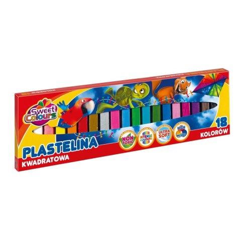Plastelina 18 kolorów kwadratowa Sweet Colours 91611 KOMA-PLAST Koma Plast