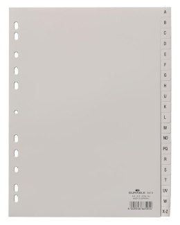 Przekładki PP A4 szare, nadruk indeks, A-Z 20 części Szary 651310 DURABLE Durable