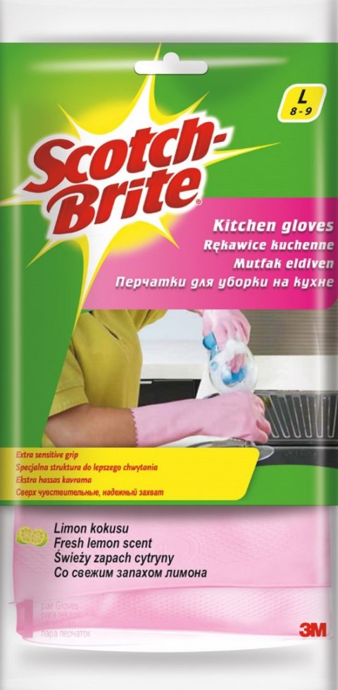 Rękawice SCOTCH BRITE_ Kuchenne, rozm. L, różowe Scotch Brite 3M