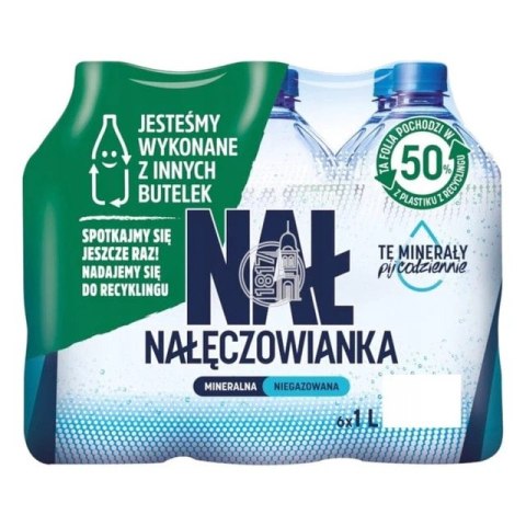 Woda NAŁĘCZOWIANKA niegazowana 1.0L butelka PET zgrzewka 6 szt. Nałęczowianka