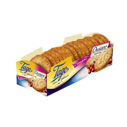 Ciasteczka TAGO owsiane z żurawiną 185g Tago