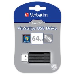 Pamięć Pendrive VERBATIM 64GB USB 2.0 czarny PINSTRIPE 49065 Verbatim