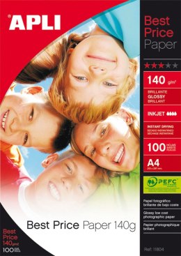 Papier FOTO A4 140g(100AP11804 do d.atram.BEST PRICE błysk Apli