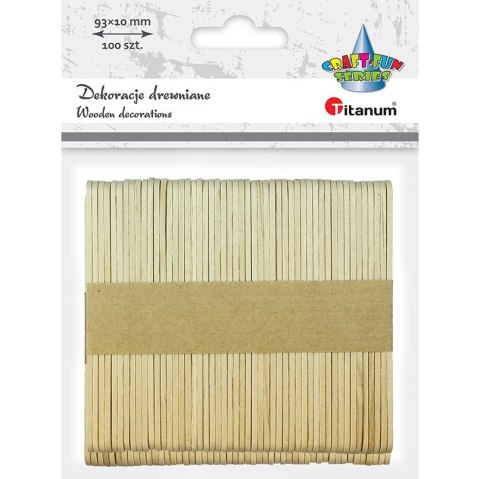 Patyczki drewniane naturalne (100) 9,3cm 361577 TITANUM Titanum