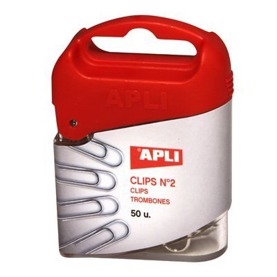 Spinacze niklowane 50szt.APLI 12344 pudełko plastik Apli