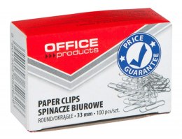 Spinacze okrągłe , 33mm, 100szt., srebrne, typu OFFICE PRODUCTS 18083315-19 Office Products