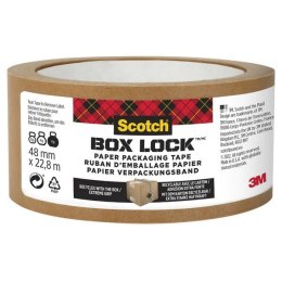 Taśma pakowa SCOTCH®Box Lock, papierowa, 48mm x 22,8m, 1szt., brązowa 7100292556 Scotch 3M