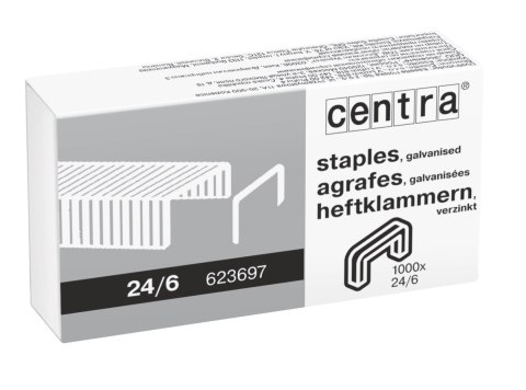 Zszywki CENTRA 24/6 box 1000, 623697 Centra