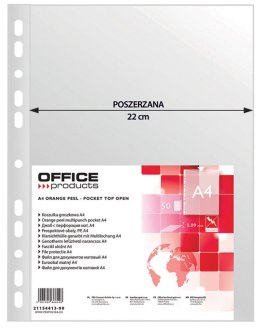 Koszulki na dokumenty , poszerzane, PP, A4, groszkowe, 90mikr., 50szt., typu OFFICE PRODUCTS 21154413-90 Office Product