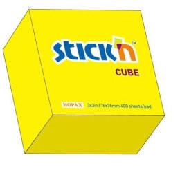 Bloczek STICKN 76x76mm 400k żółty neonowy 21010 StickN