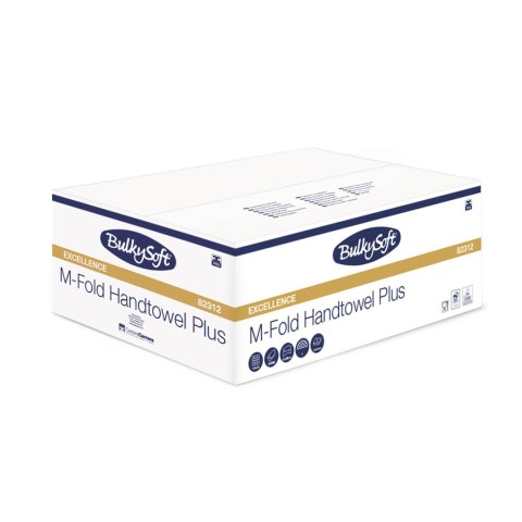 BulkySoft Premium ręcznik papierowy składany classic typu M-Fold ULTRA 4 panelowy, 2W, biały 3125 szt./kart. 82312 Bulky Soft BulkySoft Premium ręcznik papierowy składany classic typu M-Fold ULTRA 4 panelowy, 2W, biały 3125 szt./kart. 82312 Bulky Soft
