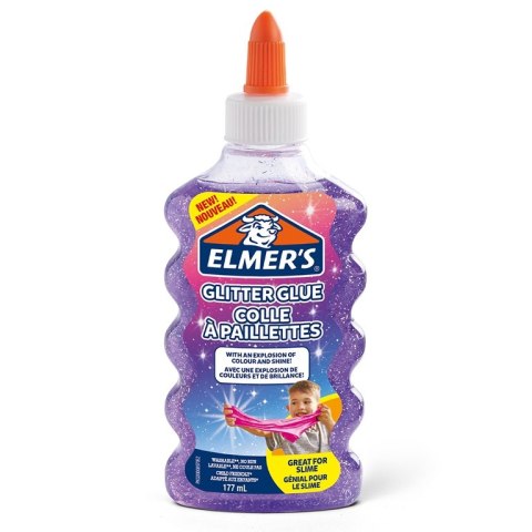 Elmers klej brokatowy, fioletowy, zmywalny i przyjazny dzieciom, 177ml, 2077253 Elmers