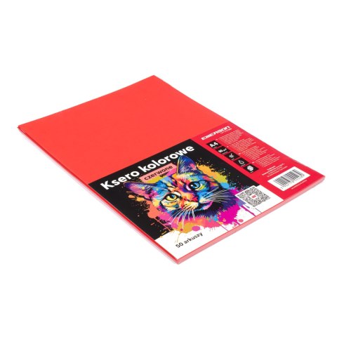 KSERO KOLOR A4 CZERWONY 80g, 50 arkuszy xem408022x10x050 Emerson