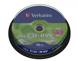 Płyta CD-RW VERBATIM CAKE(10) 700MB x12 43480 Verbatim