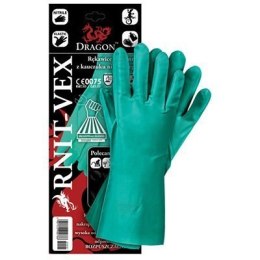 Rękawice RNIT-VEX rozmiar 7 zielone wykonane z kauczuku nitrylowego Reis