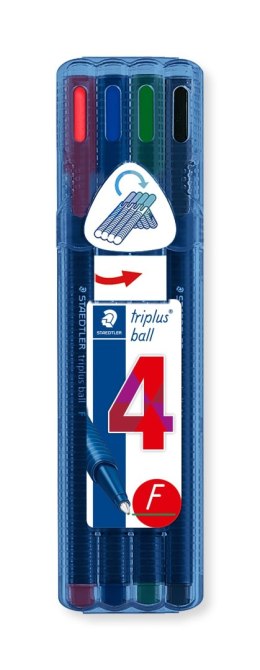 Długopis triplus ball, F, 4 kol. w etui, Staedtler S 437 FSB4 Staedtler