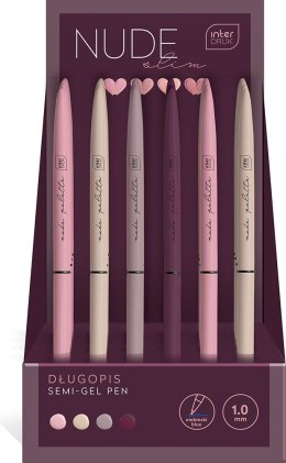 Długopis żelowy NUDE SLIM 1,0 mm mix kolor INTERDRUK Interdruk