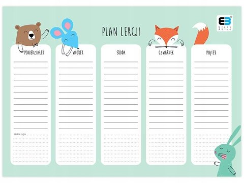 Plan lekcji A4 B&B KIDS PASTEL INTERDRUK Interdruk Plan lekcji A4 B&B KIDS PASTEL INTERDRUK Interdruk