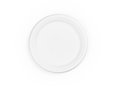 Talerz z trzciny cukrowej okrągły 23cm, biały, op. 50 szt. 100% biodegradowalny 45190/35010 Papstar