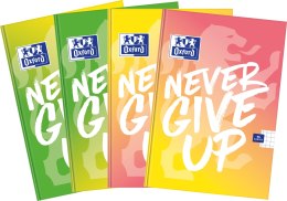 Brulion A5 96 kartek, NEVER GIVE UP kratka z marginesem OXFORD 400114799 (X) Oxford