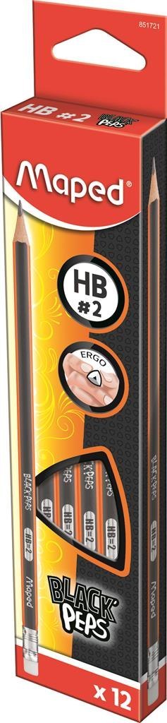 Ołówek drewniany z gumką Blackpeps HB MAPED 851721 Maped