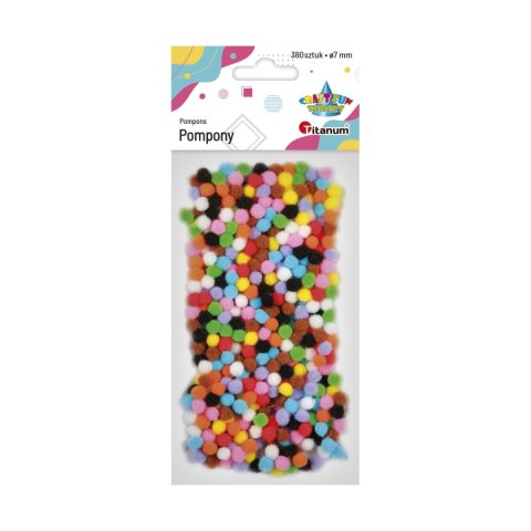 Pompony mix kolorów 380sztuk 7mm 340950 TITANUM Titanum