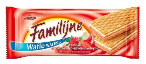 Wafle FAMILIJNE Truskawkowo-śmietankowym 180g JUTRZENKA Jutrzenka Wafle FAMILIJNE Truskawkowo-śmietankowym 180g JUTRZENKA Jutrzenka
