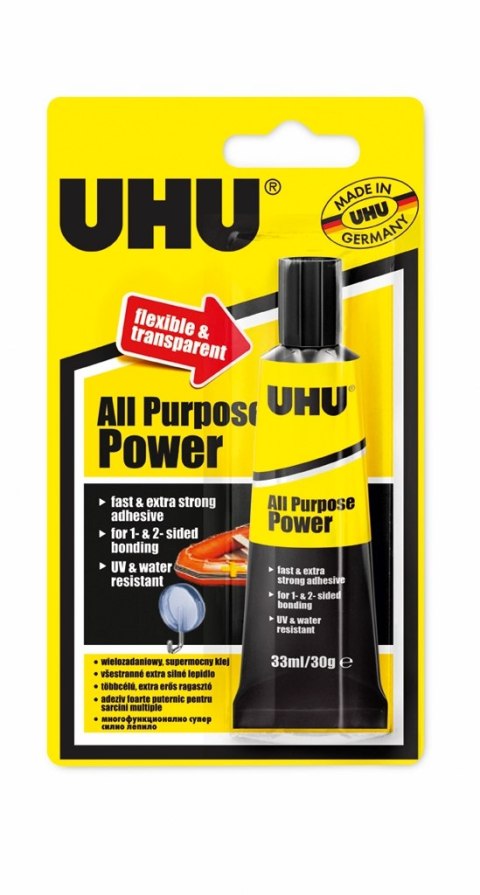 Klej UHU Power Transparent 33ml U37655 Uhu Klej UHU Power Transparent 33ml U37655 Uhu