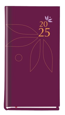 Terminarz Koliber 75x130mm 2025 -fioletowy Michalczyk i Prokop T-320-06 KALENDARZ tydzień na 2 stronach Michalczyk i Prokop