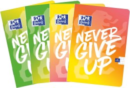Zeszyt w linię z marginesem Never Give Up Touch mix kolor A5 60 kartek, OXFORD 400114797 Oxford