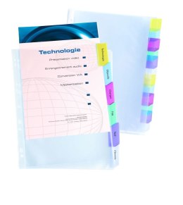 Koszulki_krystaliczne A4+ 80mic., z przekładkami 1-6, ELBA 100204587 Oxford