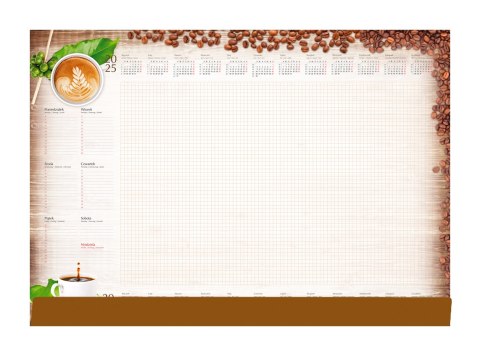 Terminarz -Planer A2 z listwą 2025 Kawa Michalczyk i Prokop T-1-A2-2 kalendarz biuwar Michalczyk i Prokop